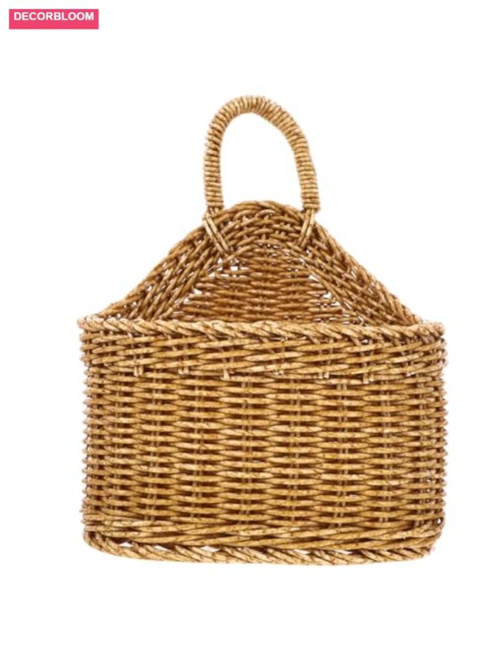 Boho Woven Wall Hanging Basket Plastic Kitchen Organizer with Hook